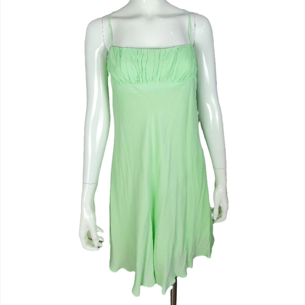 Women's Spaghetti Strap Baby Green Mini Dress